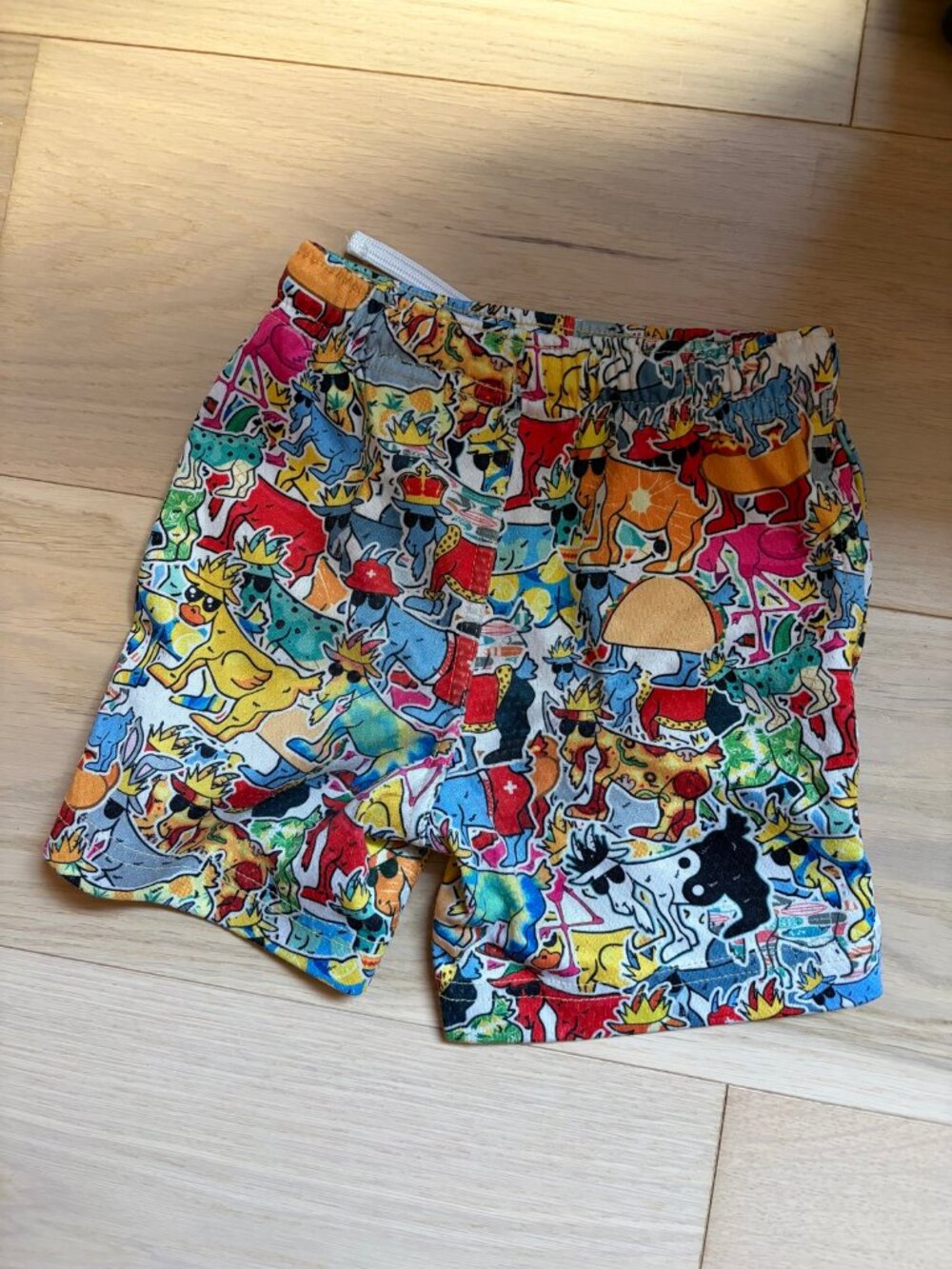GOAT USA 3T Colorful Cartoon Goat Print Mesh Athletic Shorts